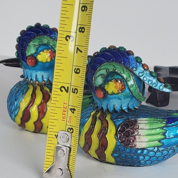Vintage Cloisonné Mandarin Duck Pair – Symbol of Love & Harmony - Picture 9 of 9